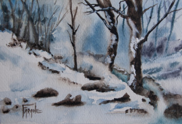 Il a neigé Peinture intitulée "Il a neigé" par Michelle Alias Farane Thébault, Œuvre d'art originale, Aquarelle