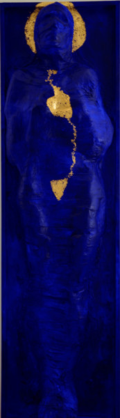 Peinture intitulée "Sarcofemme - momie" par Marine Tessier, Œuvre d'art originale, Pigments