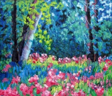 Painting titled "Wild Garden" by Marie-Therese Forand, Original Artwork