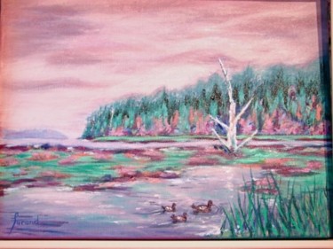Painting titled "Stormy Morning" by Marie-Therese Forand, Original Artwork, Oil
