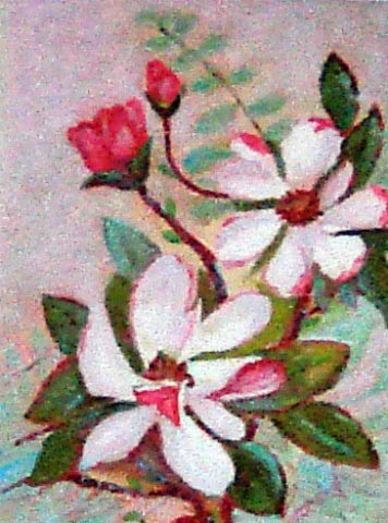 Ζωγραφική με τίτλο "Fleurs_de_Pommier-M…" από Marie-Therese Forand, Αυθεντικά έργα τέχνης