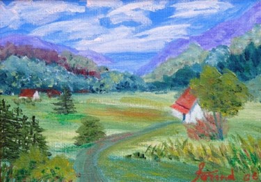 Painting titled "Rolling Hills" by Marie-Therese Forand, Original Artwork