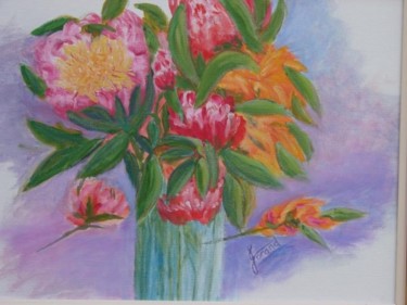 Malerei mit dem Titel "Vignette of Flowers" von Marie-Therese Forand, Original-Kunstwerk, Öl
