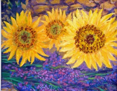 Peinture intitulée "Sunflowers" par Marie-Therese Forand, Œuvre d'art originale