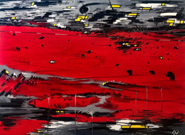 Pintura titulada "Bloody Stream" por Mü, Obra de arte original, Acrílico Montado en Bastidor de camilla de madera