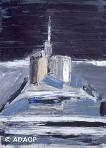 Peinture intitulée "Le Mont St Michel" par Franck Mugnie, Œuvre d'art originale, Huile
