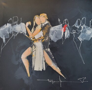 Painting titled "TANGO DANCERS" by Mugur Popa, Original Artwork, Acrylic