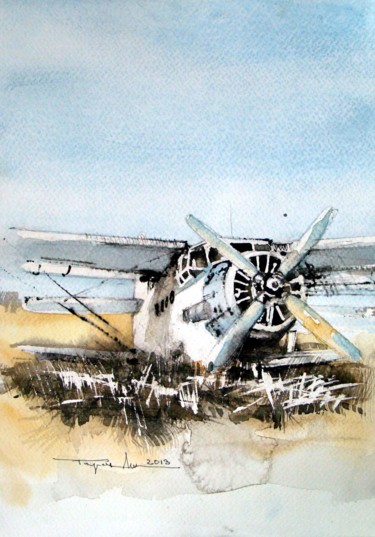 Painting titled "Antonov at the end…" by Mugur Popa, Original Artwork