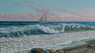 Картина под названием "Морская прогулка" - Aleksandr Klimov, Подлинное произведение искусства, Масло
