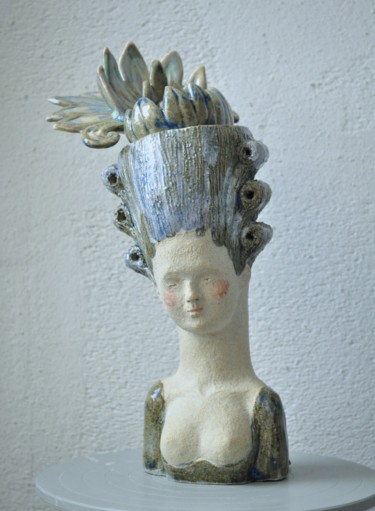 Скульптура под названием "Fille rococo" - Evgeniya Kolchina, Подлинное произведение искусства, Керамика