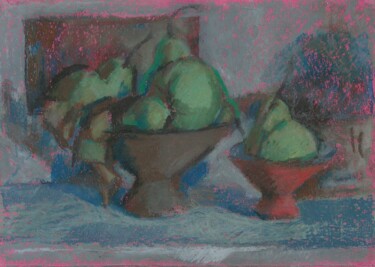 Dessin intitulée "Wild pears" par Evgeniya Kolchina, Œuvre d'art originale, Pastel