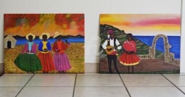 Painting titled ""The island people"…" by Mumuscape, Original Artwork, Acrylic