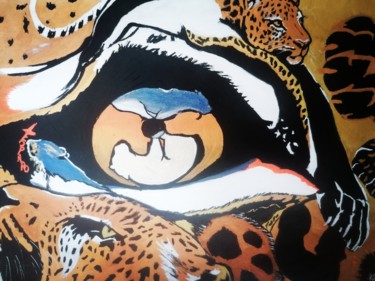 Картина под названием "Leopard" - Mumuzepaint, Подлинное произведение искусства, Акрил