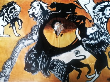 Painting titled "Lion" by Mumuzepaint, Original Artwork, Acrylic