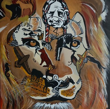 Painting titled "Natigone" by Mumuzepaint, Original Artwork, Acrylic Mounted on Wood Stretcher frame