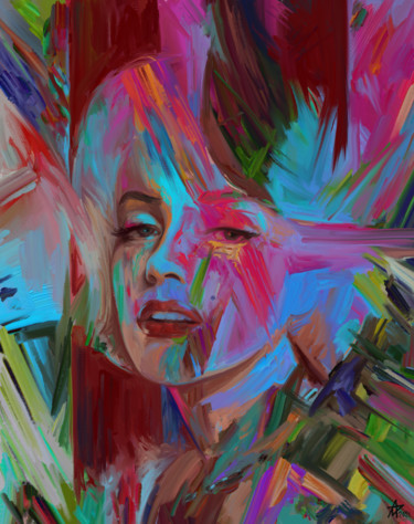 Arts numériques intitulée "Marilyn Monroe" par Munir Akhmejanov, Œuvre d'art originale, Peinture numérique