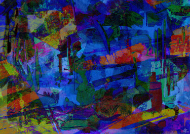 Digital Arts titled "Abstract Landscape." by Munir Akhmejanov, Original Artwork, Digital Painting