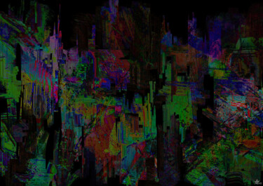 Digital Arts titled "The Dark City #2" by Munir Akhmejanov, Original Artwork, Digital Painting