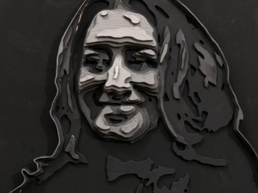 Escultura intitulada "3D Zuha" por Muntadher Saleh Mntzr Slh, Obras de arte originais, Madeira Montado em Painel de madeira