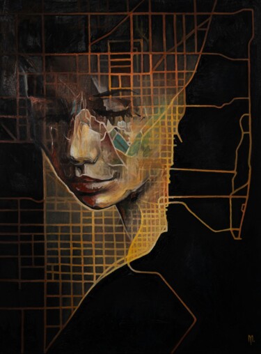 Schilderij getiteld "Miami girl" door Yura Matiyashchuk, Origineel Kunstwerk, Olie