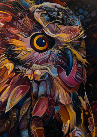 Pittura intitolato "owl" da Yura Matiyashchuk, Opera d'arte originale, Olio