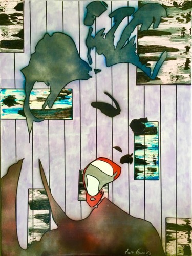 Peinture intitulée "La tigresse" par Mura Fowski, Œuvre d'art originale, Acrylique