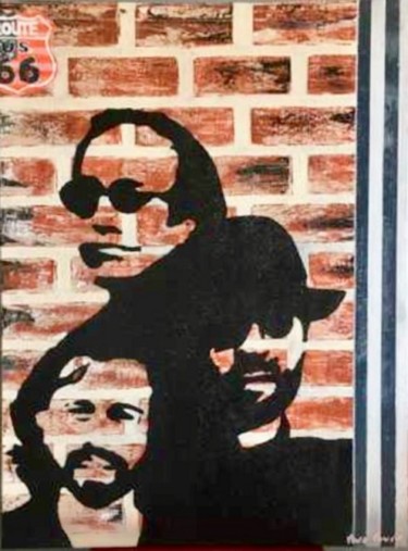 Painting titled "Les Bee gees" by Mura Fowski, Original Artwork, Acrylic
