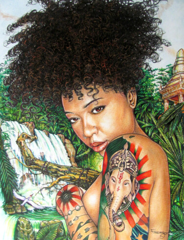 Peinture intitulée "Gift" par Alyn Federico, Œuvre d'art originale, Marqueur