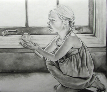 Drawing titled "Bubbles" by Alyn Federico, Original Artwork, Graphite