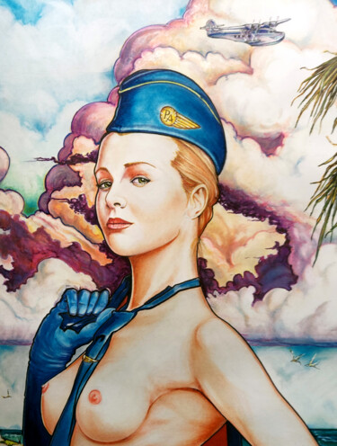 Schilderij getiteld "Fly With Me" door Alyn Federico, Origineel Kunstwerk, Marker