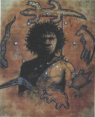 Painting titled "Aboriginal Dreamtime" by Thom Green, Original Artwork