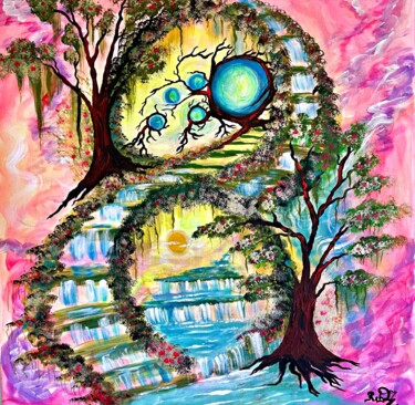 Painting titled "Sacred place" by Merlusca Rebeca, Original Artwork, Acrylic