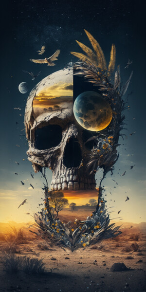 Arte digital titulada "Tarot Series - Death" por Murat Akal, Obra de arte original, Collages digitales