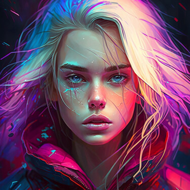 Arte digital titulada "Anime Girl - 2" por Murat Akal, Obra de arte original, Pintura Digital