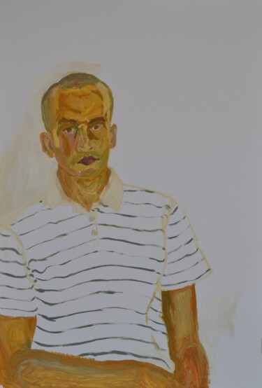 Malerei mit dem Titel "Self Portrait 2" von Murat Bulut, Original-Kunstwerk, Öl Auf Holzplatte montiert