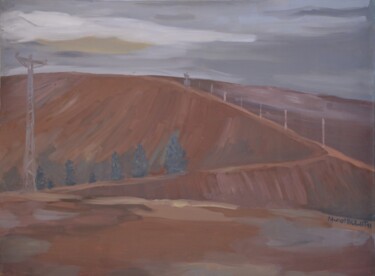 Malerei mit dem Titel "Landscape 3" von Murat Bulut, Original-Kunstwerk, Öl