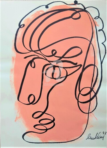 Malerei mit dem Titel "Abstract Faces Seri…" von Murat Rey, Original-Kunstwerk, Acryl