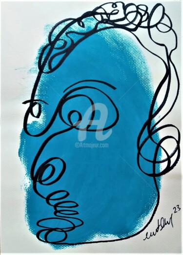 Schilderij getiteld "Abstract Faces Seri…" door Murat Rey, Origineel Kunstwerk, Acryl