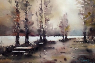 Painting titled "YEDİGÖLLER..." by Murat Bakir, Original Artwork, Watercolor