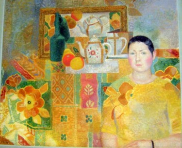 Painting titled "Портрет" by Olga Muratova, Original Artwork