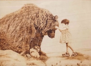 "The Bear and The Li…" başlıklı Baskıresim Murat Yilmaz tarafından, Orijinal sanat, Ankostik resim 