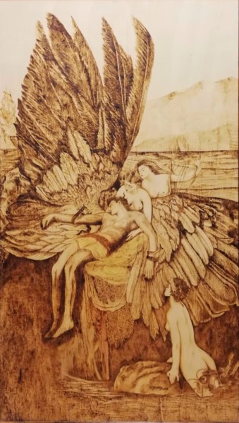 Eros Gravures & estampes intitulée "Eros" par Murat Yilmaz, Œuvre d'art originale, Encaustique