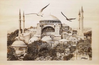 The Hagia Sophia Printmaking titled "The Hagia Sophia" by Murat Yilmaz, Original Art, Encaustic