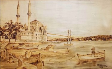 "The Ortakoy Mosque" başlıklı Baskıresim Murat Yilmaz tarafından, Orijinal sanat, Ankostik resim 