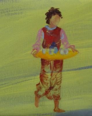 Painting titled "la petite marocaine" by Oxiane, Original Artwork, Oil