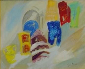 Painting titled "Marrakech : les tap…" by Oxiane, Original Artwork, Oil