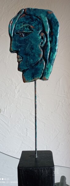 Sculpture intitulée "Visage d'homme faço…" par Muren, Œuvre d'art originale, Plâtre