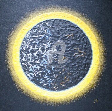 Painting titled "ECLIPSE SOLAIRE" by Ioan Viorel Muresan, Original Artwork