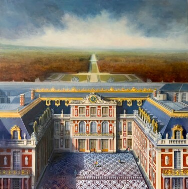 Malerei mit dem Titel "La cour de Marbre,…" von Muriel Bailleux, Original-Kunstwerk, Acryl
