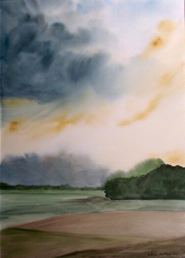 Peinture intitulée "Grand ciel" par Muriel Buthier-Chartrain, Œuvre d'art originale, Autre